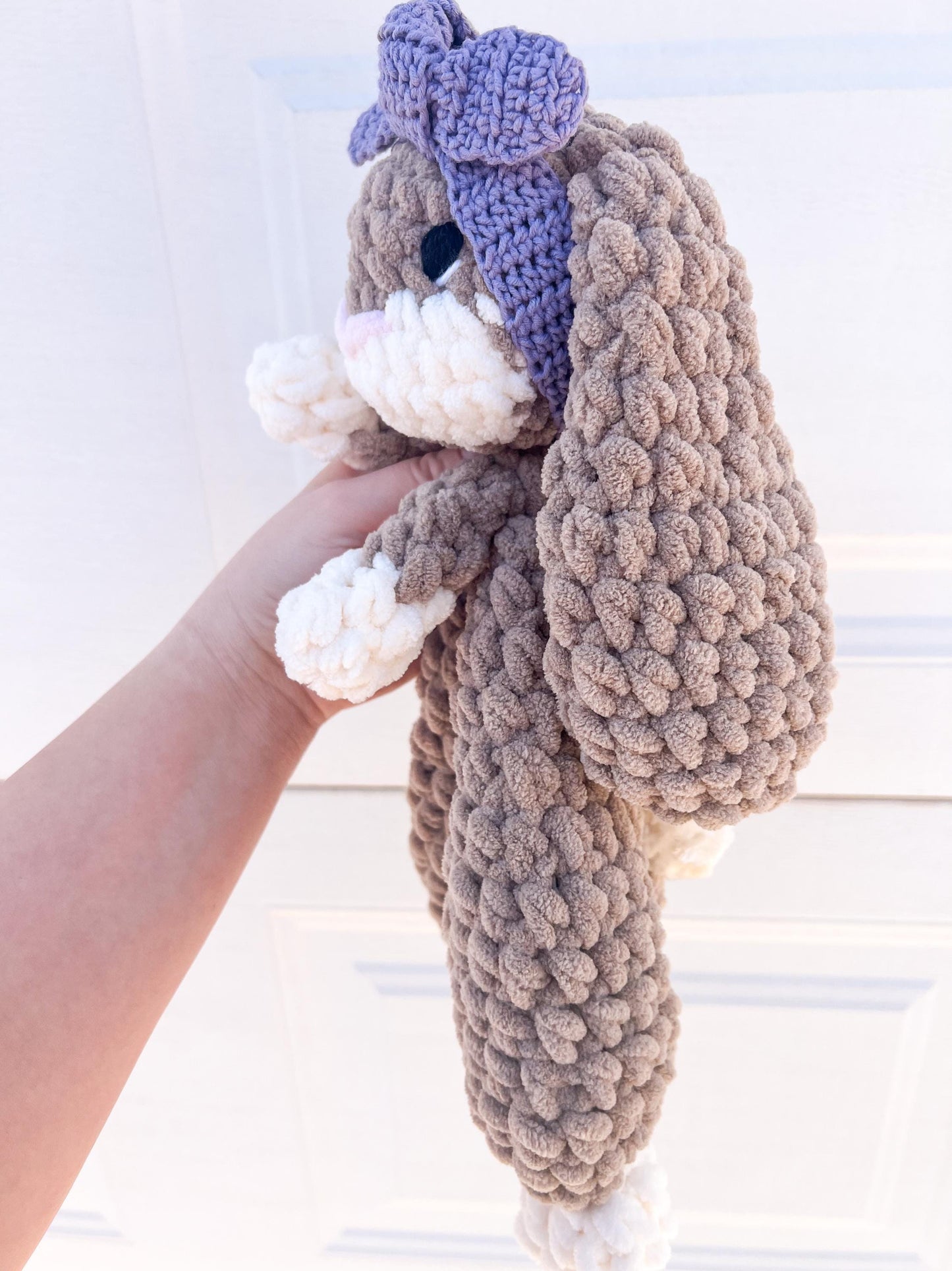 Handmade Crochet Bunny Lovey – Soft Baby Snuggler & Security Blanket – Easter or Baby Shower Gift