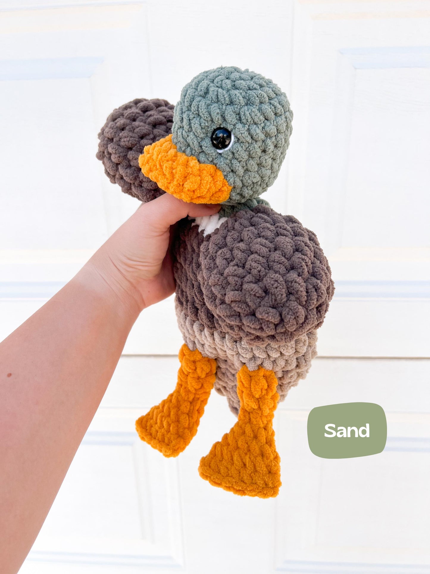 Handmade Mallard Duck Lovey – Crochet Baby Snuggler & Soft Security Blanket – Baby Shower Gift