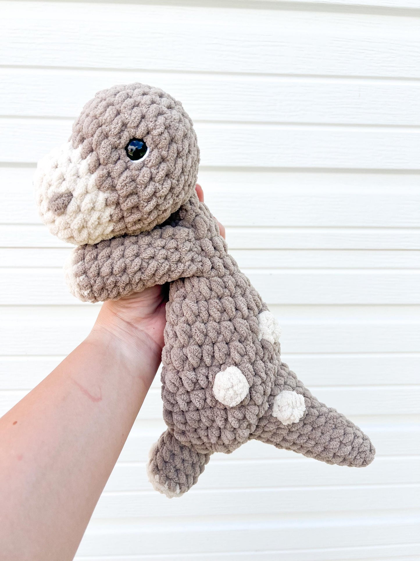 Dinosaur Lovey – Crochet Dino Snuggler – Soft Handmade Baby Gift