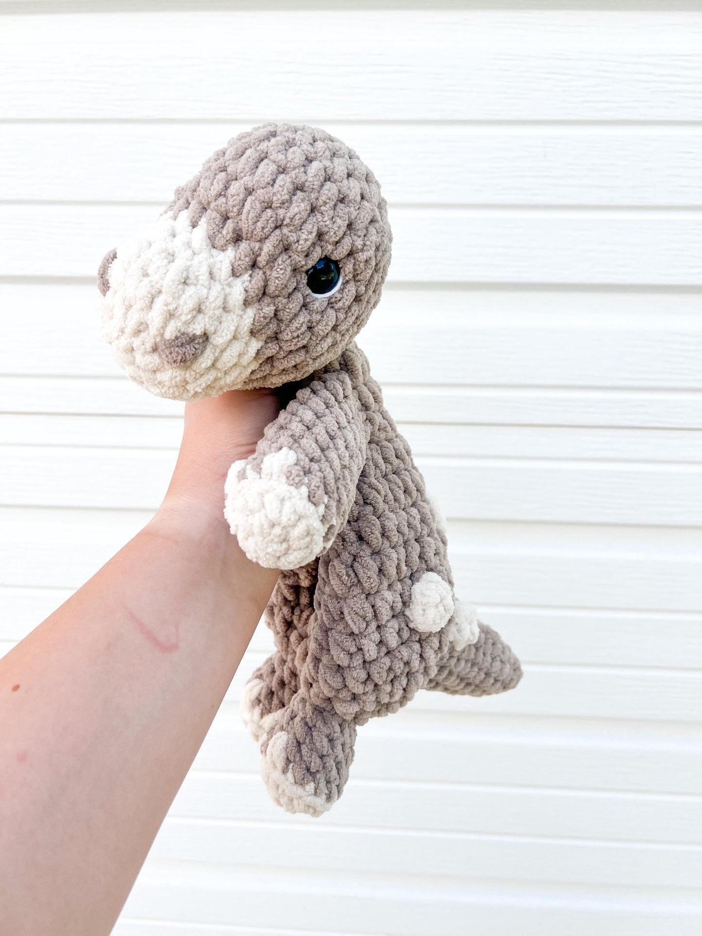 Dinosaur Lovey – Crochet Dino Snuggler – Soft Handmade Baby Gift