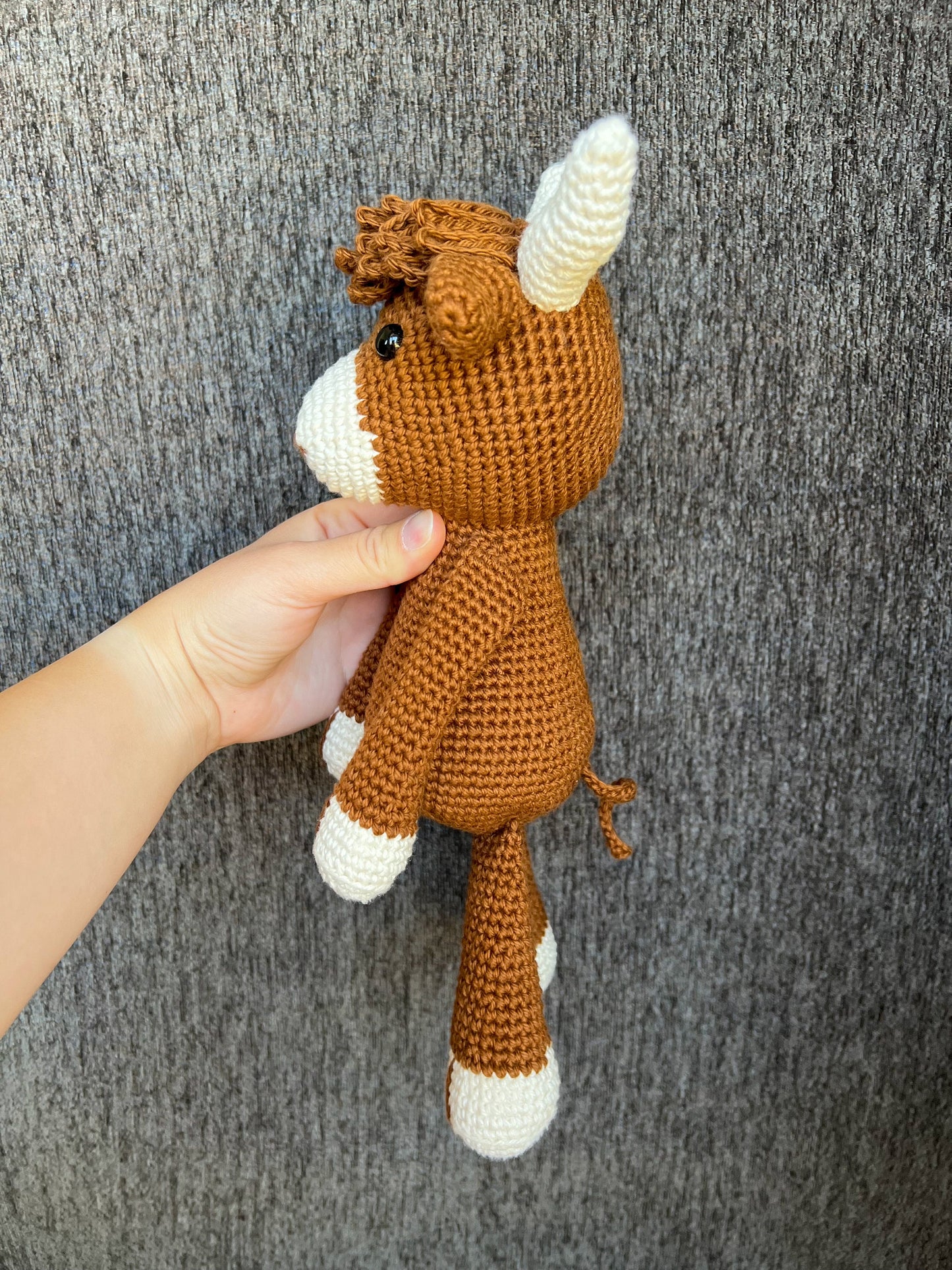 Highland Cow Stuffed Animal – Crochet Scottish Cow Plush – Handmade Farm Gift