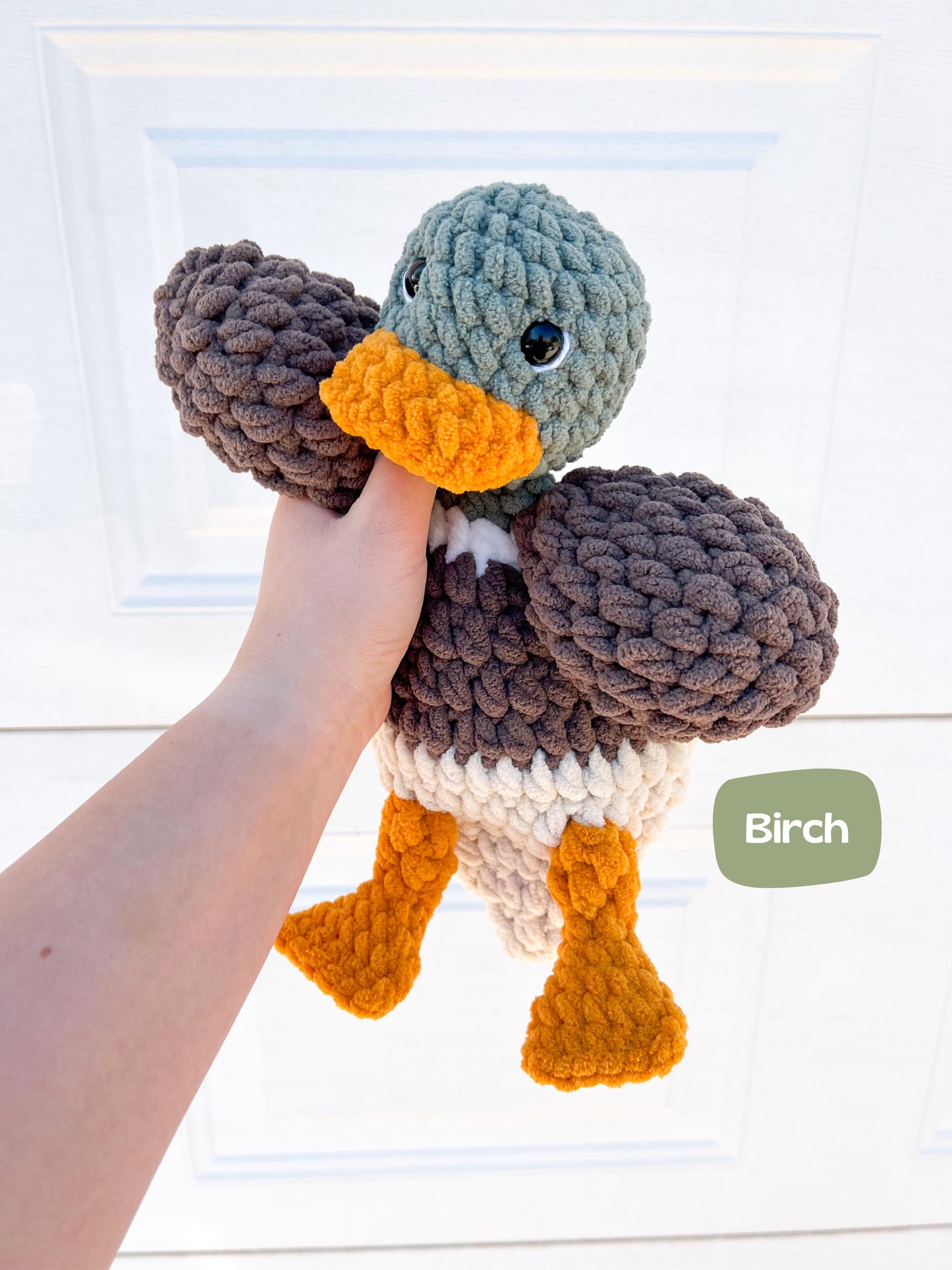 Handmade Mallard Duck Lovey – Crochet Baby Snuggler & Soft Security Blanket – Baby Shower Gift