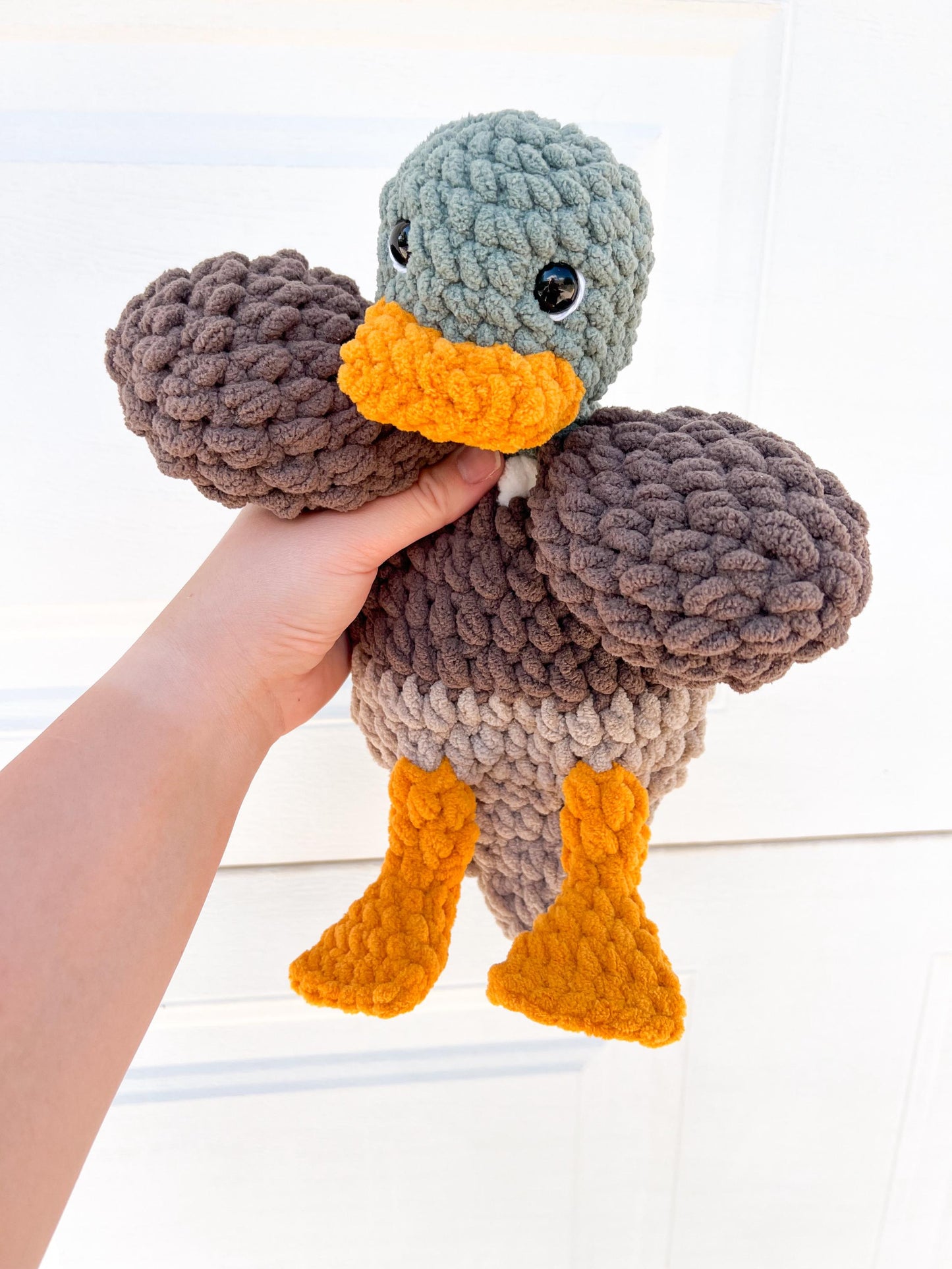 Handmade Mallard Duck Lovey – Crochet Baby Snuggler & Soft Security Blanket – Baby Shower Gift