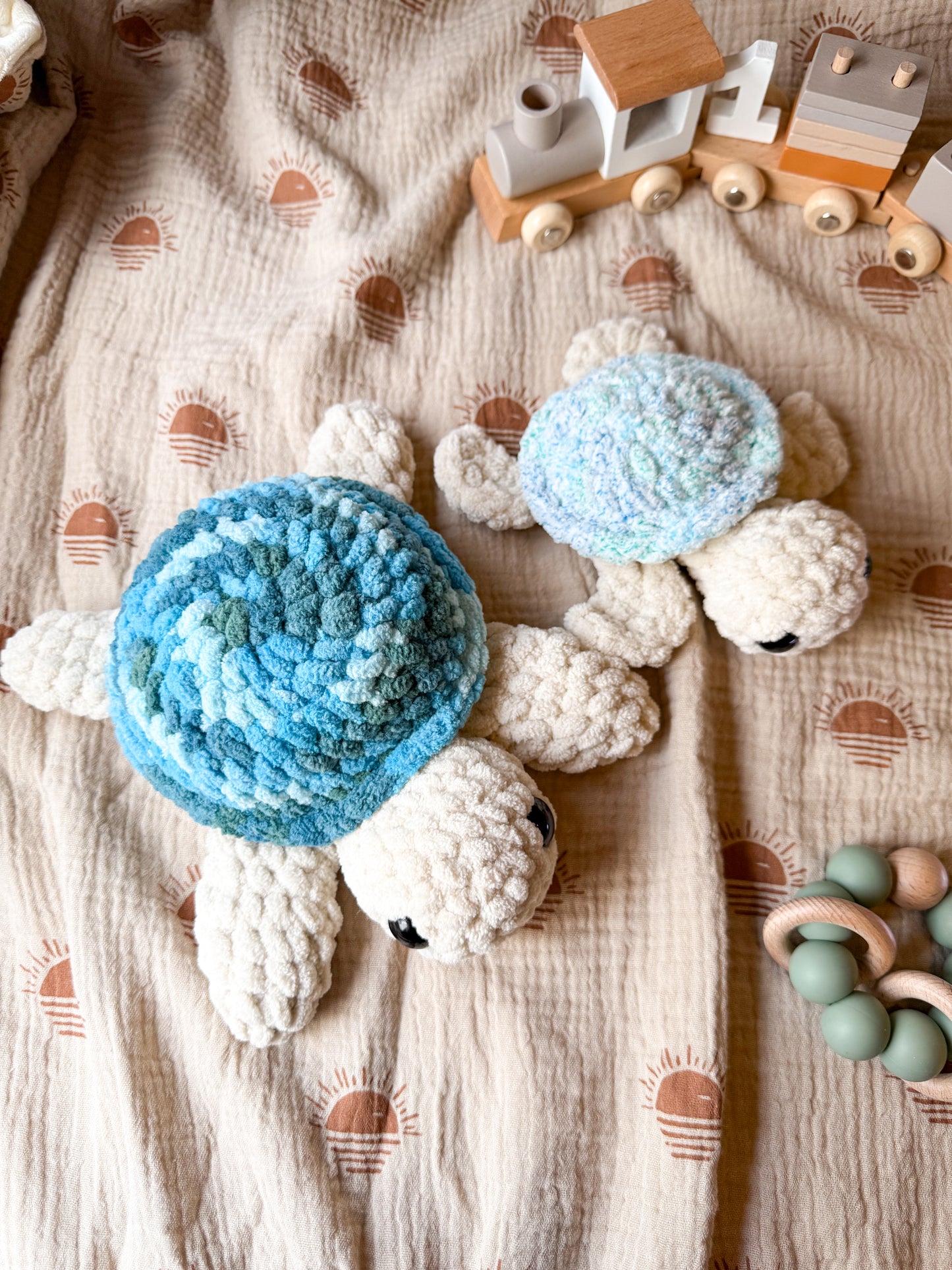 Sea Turtle Plushie – Handmade Crochet Ocean Turtle Toy Gift