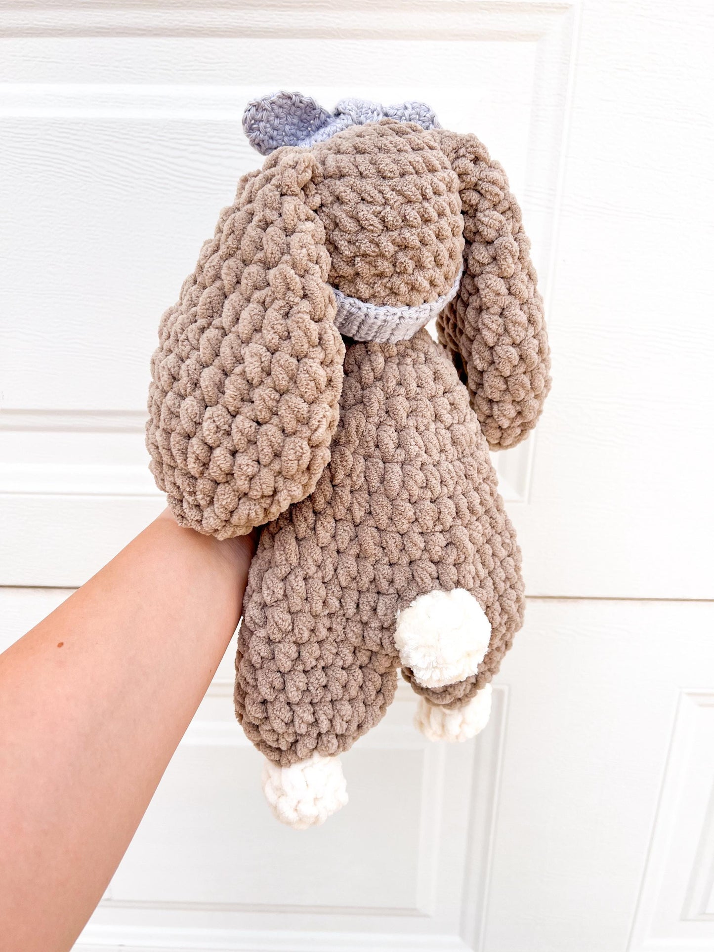 Handmade Crochet Bunny Lovey – Soft Baby Snuggler & Security Blanket – Easter or Baby Shower Gift