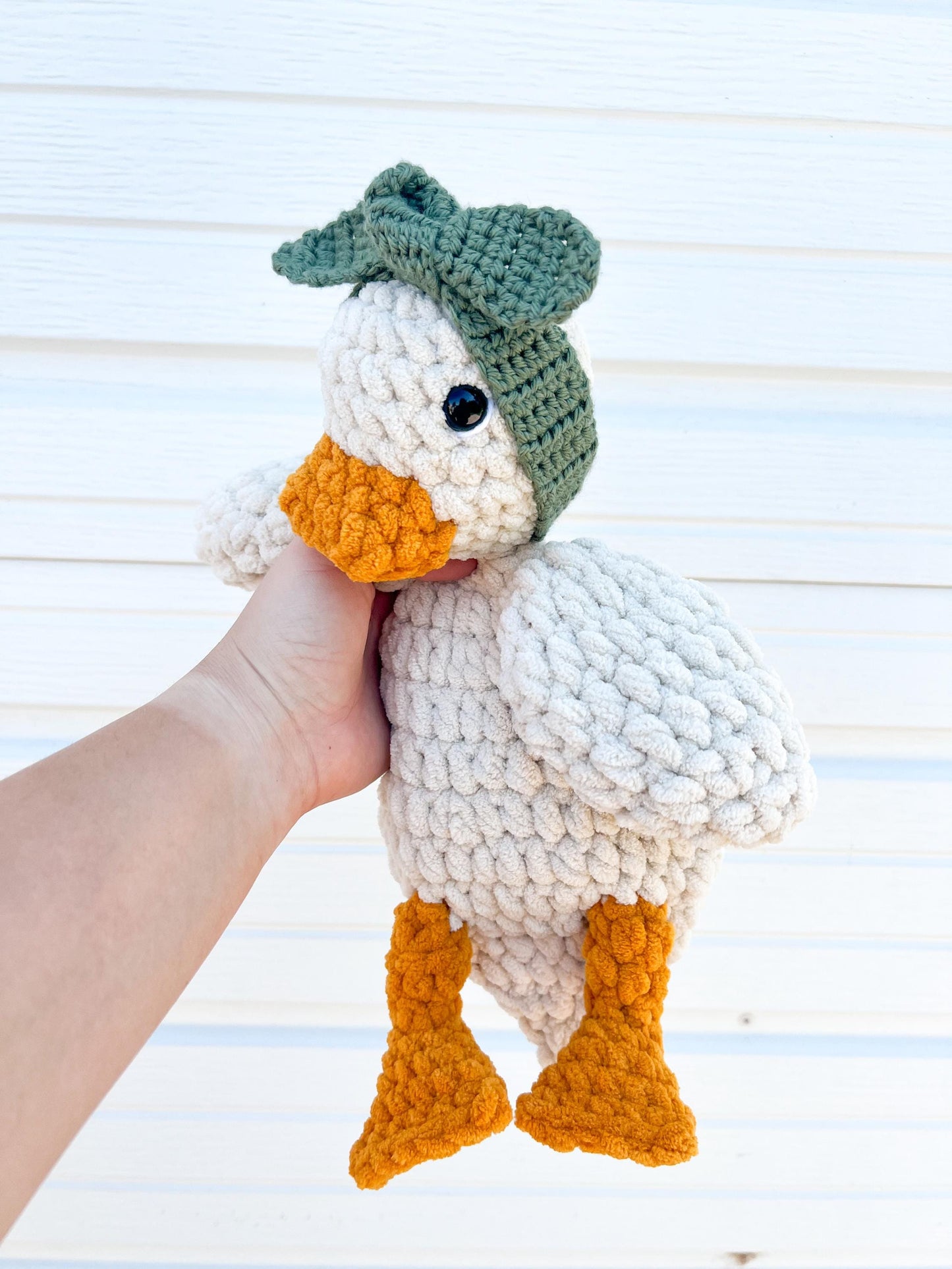Handmade Crochet Duck Lovey – Soft Baby Snuggler & Security Blanket – Plush Gift for Baby Showers