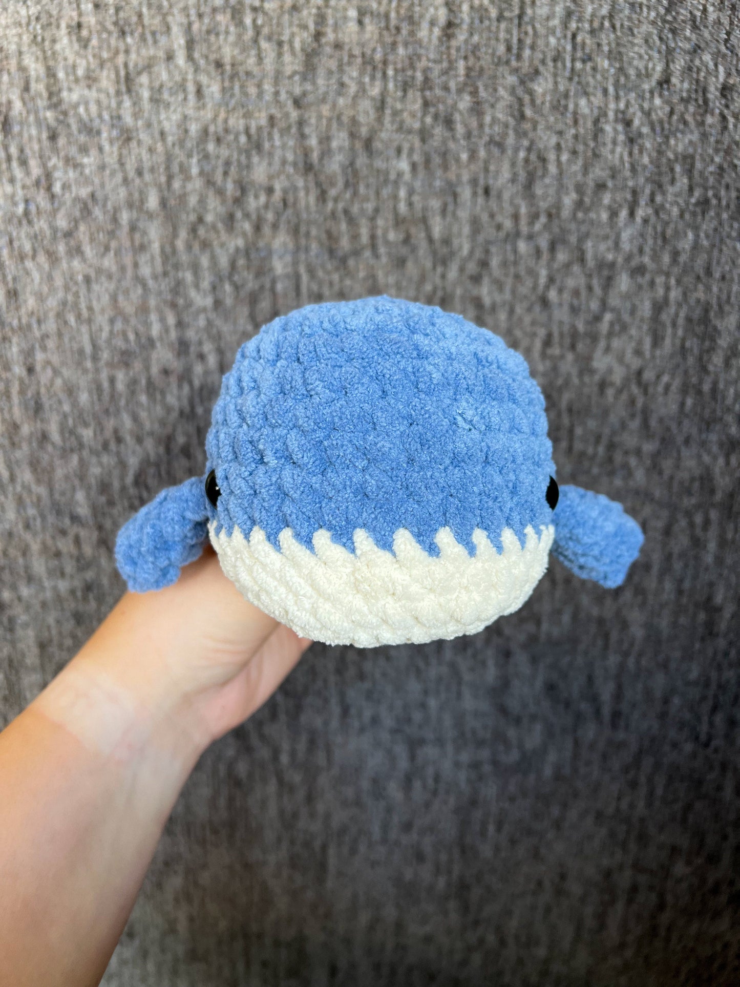 Whale Plushie - Handmade Crochet Stuffed Animal, Ocean Nursery Decor
