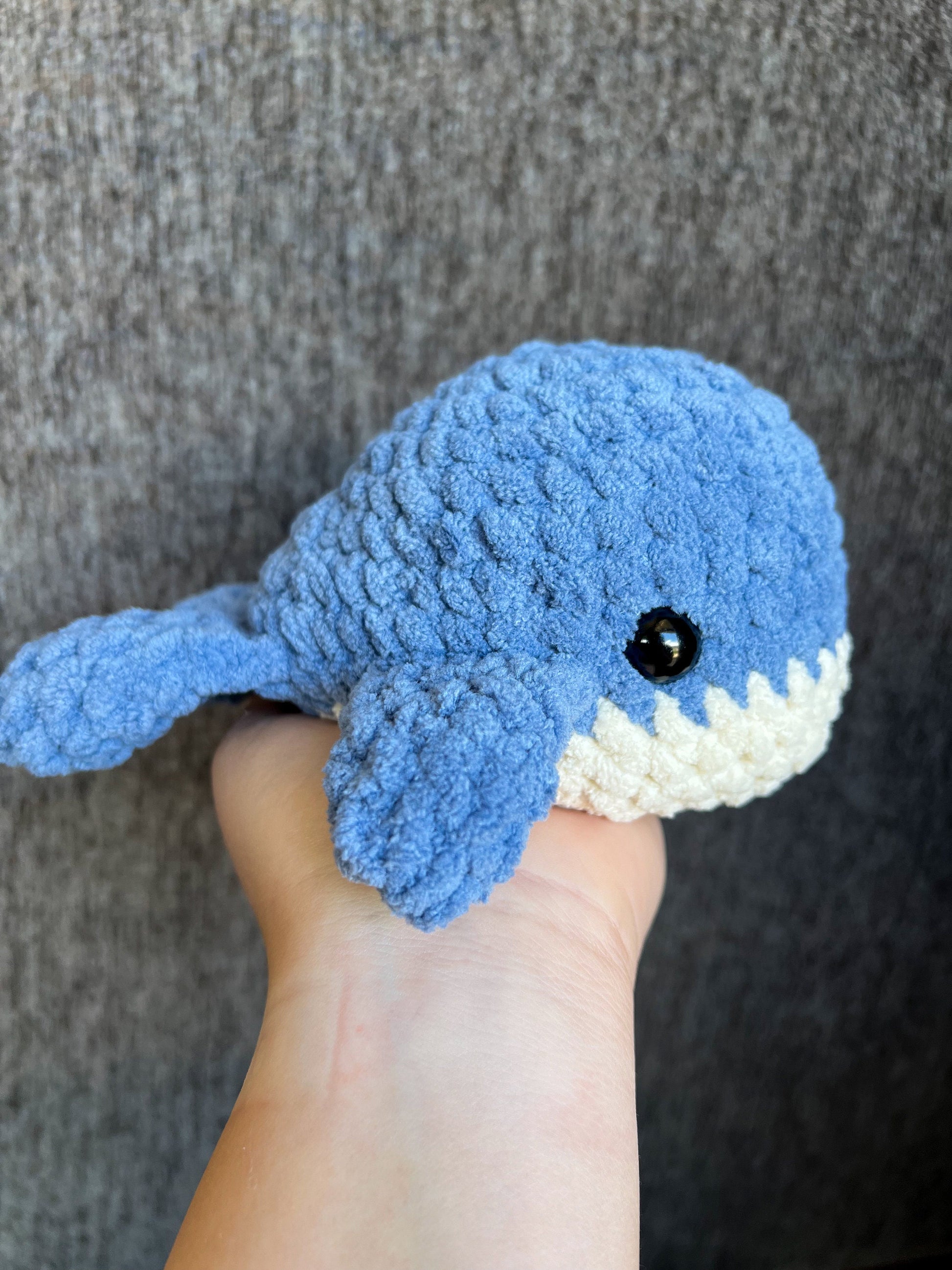 Whale Plushie - Handmade Crochet Stuffed Animal, Ocean Nursery Decor