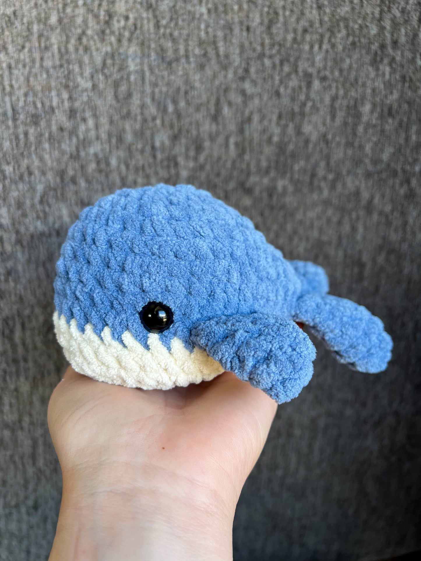 Whale Plushie - Handmade Crochet Stuffed Animal, Ocean Nursery Decor