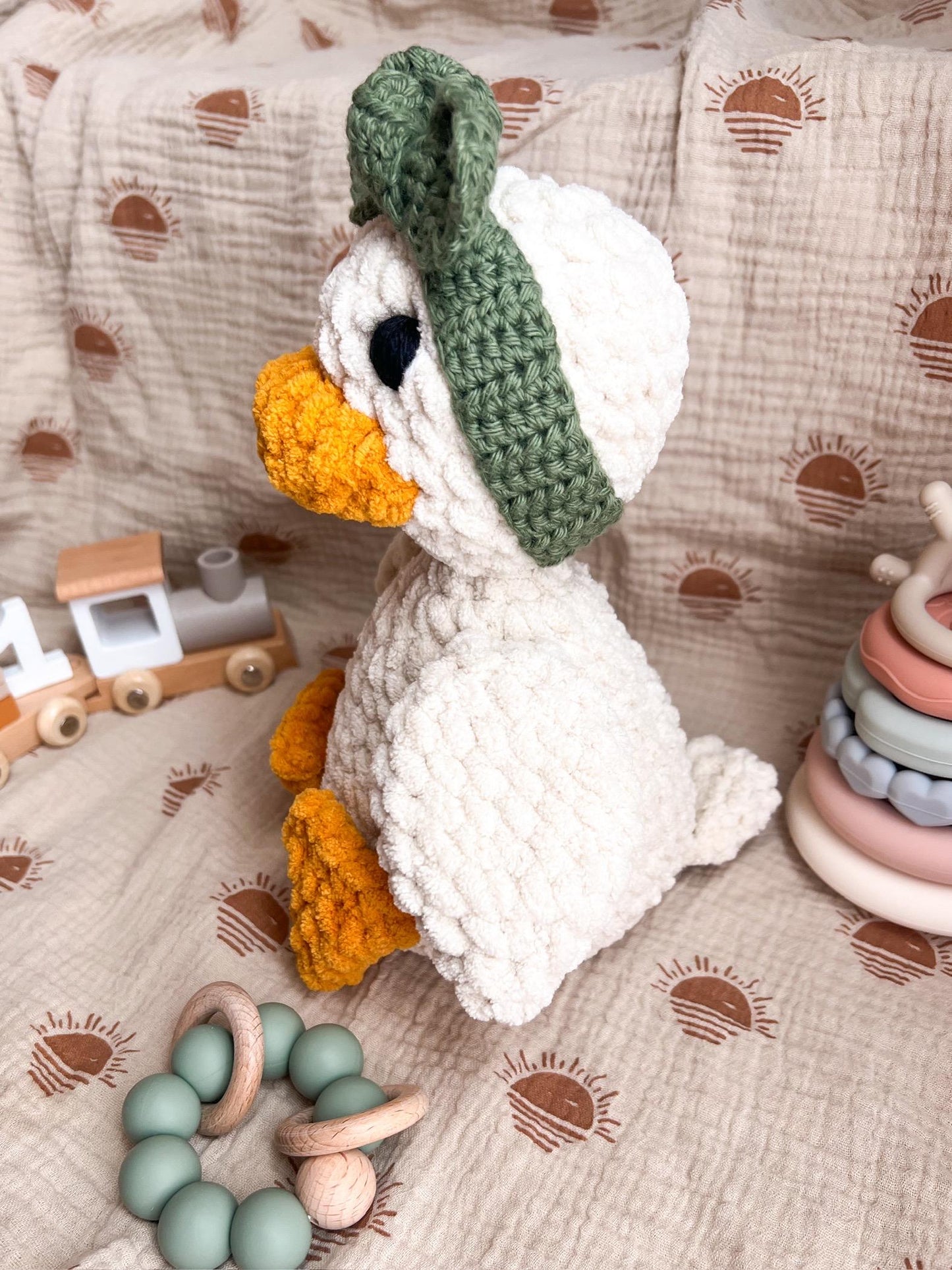 Duck Stuffed Animal – Handmade Crochet Plush Toy – Soft Amigurumi Duck – Baby Shower or Easter Gift for Kids