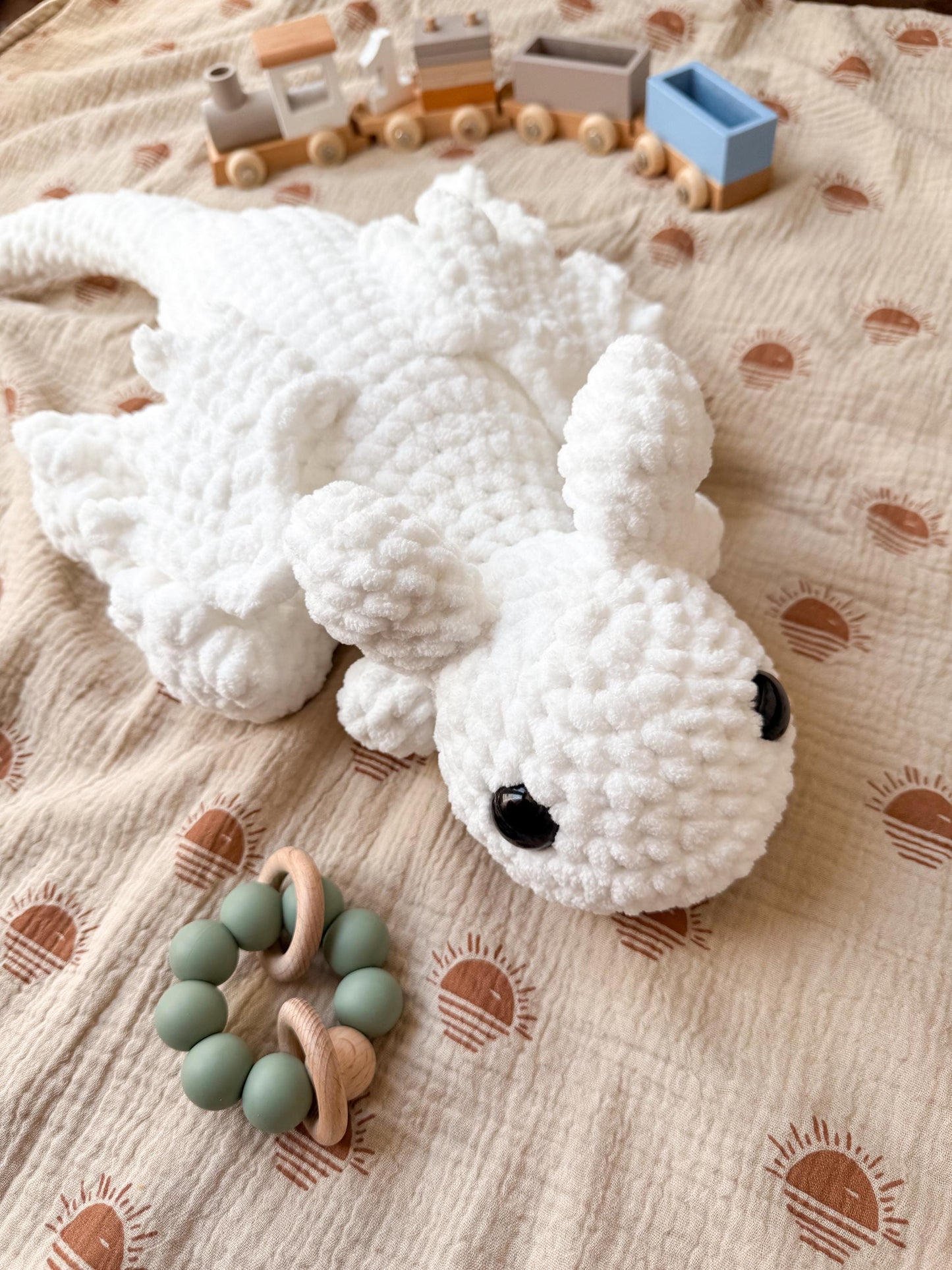 Dragon Stuffed Animal – Crochet Dragon Plushie – Soft Handmade Fantasy Toy