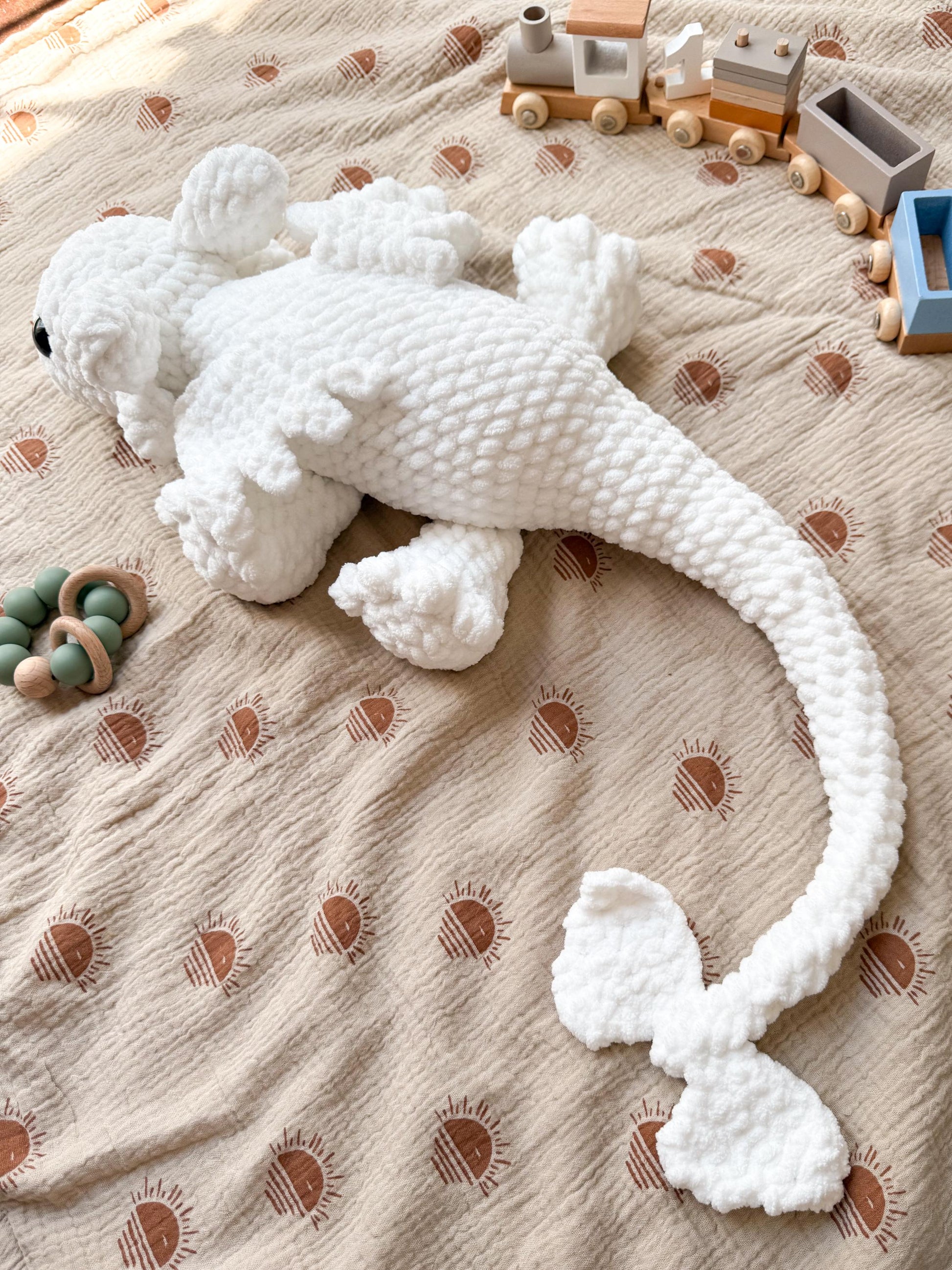 Dragon Stuffed Animal – Crochet Dragon Plushie – Soft Handmade Fantasy Toy