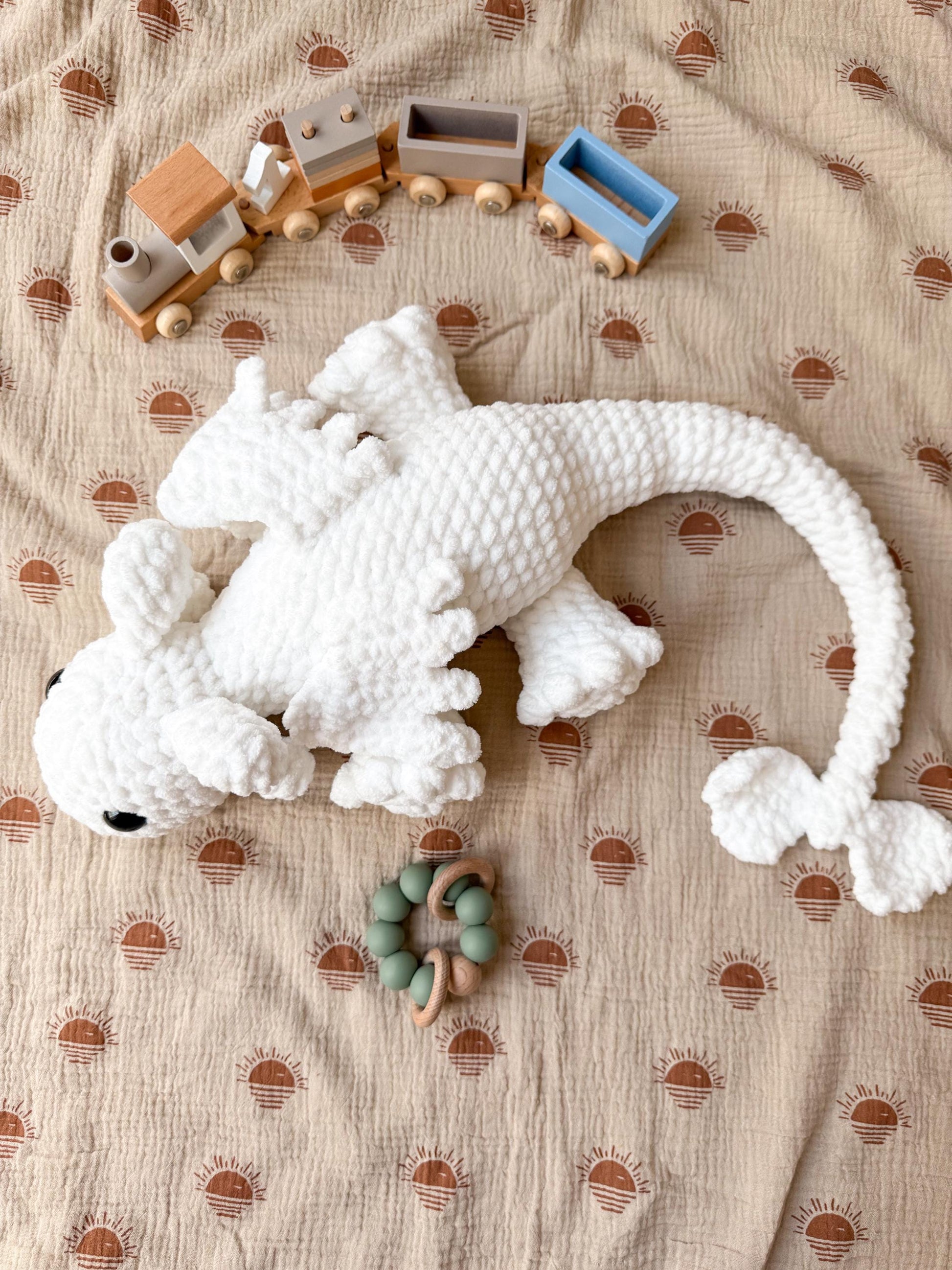 Dragon Stuffed Animal – Crochet Dragon Plushie – Soft Handmade Fantasy Toy