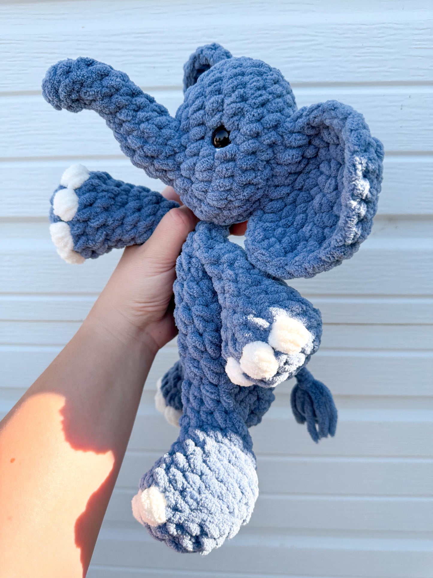 Elephant Lovey – Handmade Crochet Baby Snuggler Security Blanket Gift