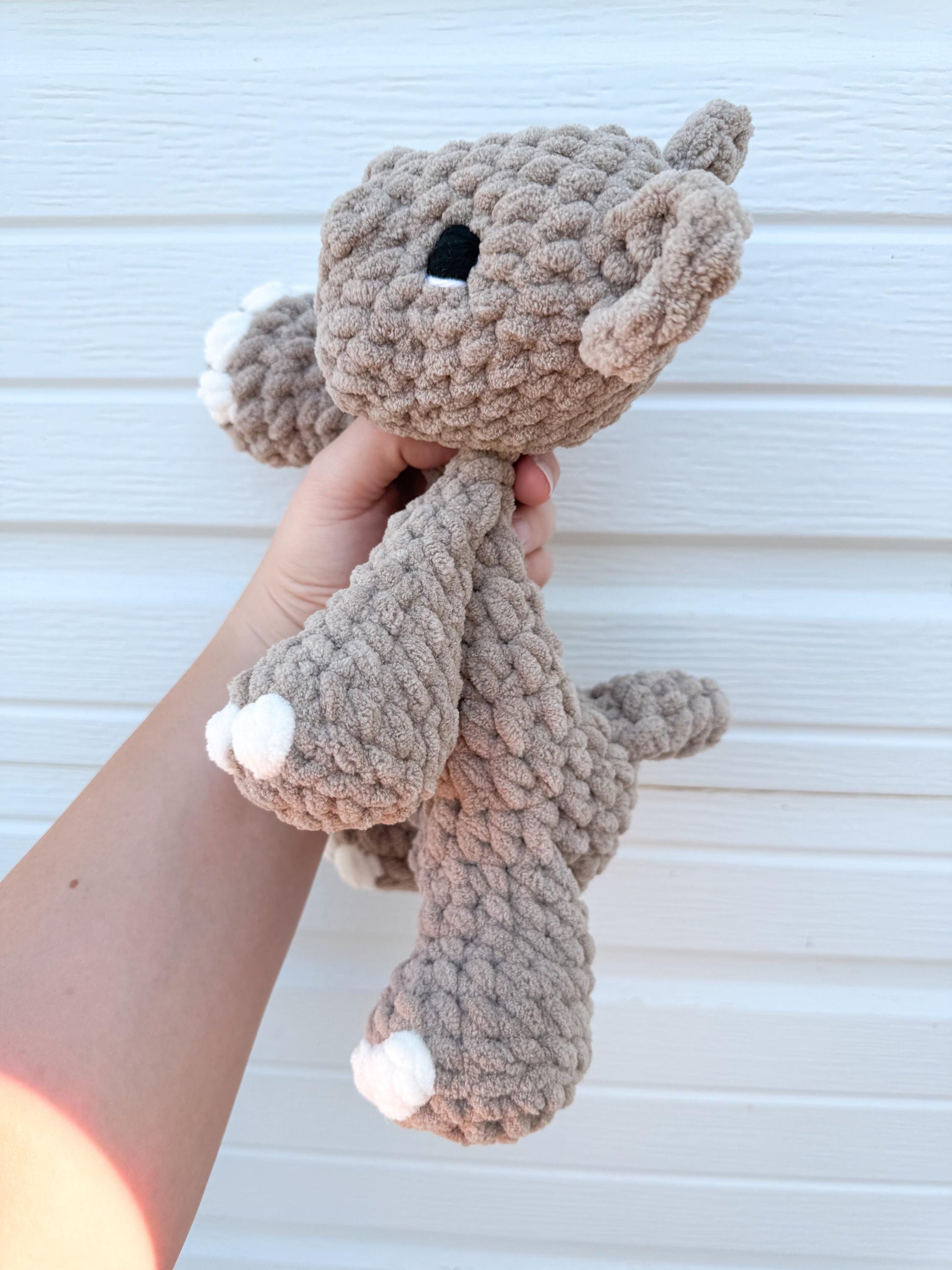 Hippo Lovey – Soft Crochet Baby Snuggler Security Blanket Gift