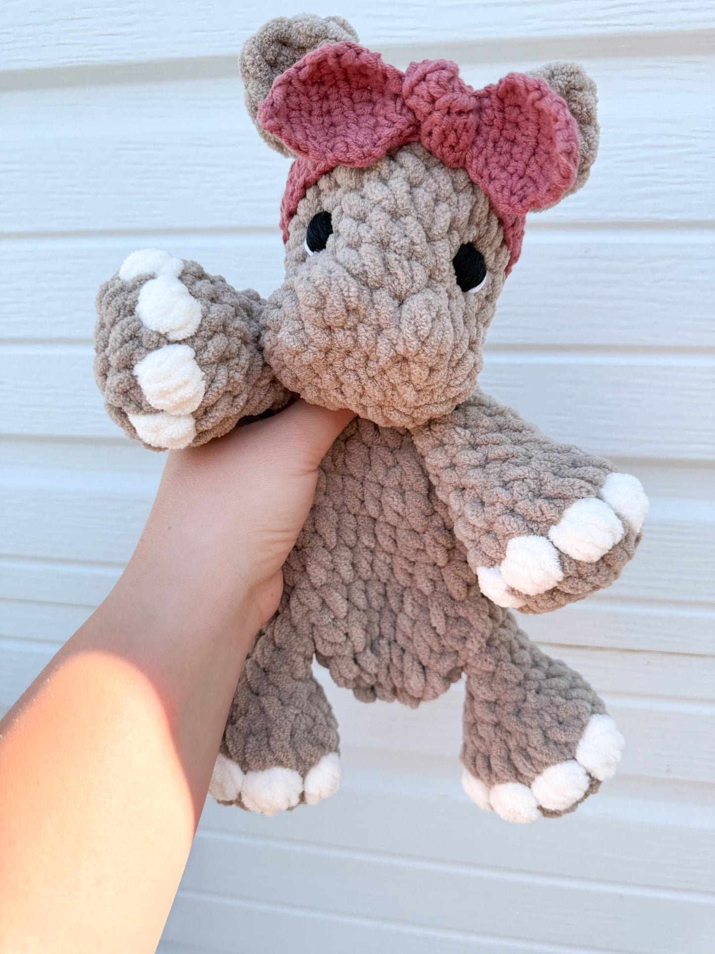 Hippo Lovey – Soft Crochet Baby Snuggler Security Blanket Gift