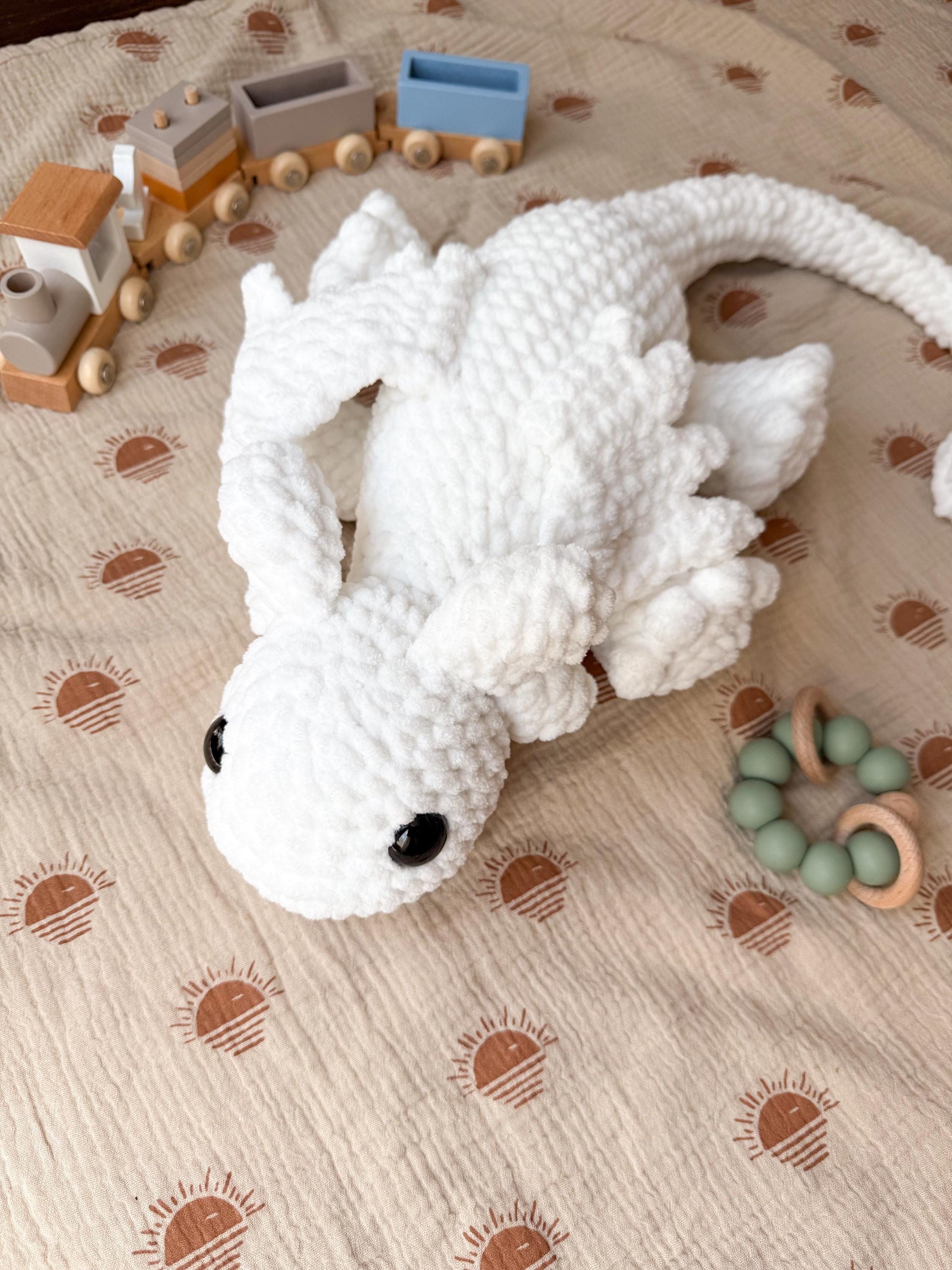Dragon Stuffed Animal – Crochet Dragon Plushie – Soft Handmade Fantasy Toy