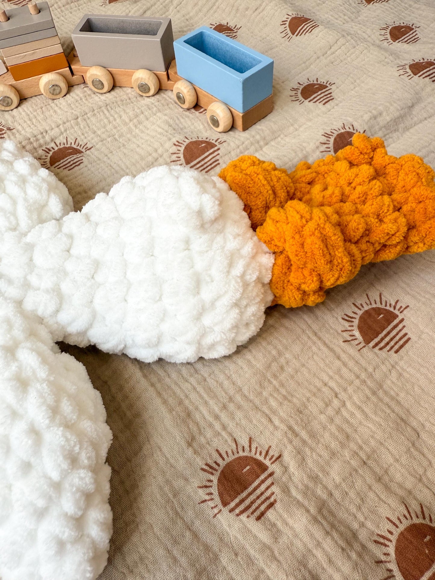Handmade Crochet Goose Lovey – Soft Baby Snuggler & Security Blanket – Gender Neutral Baby Shower Gift