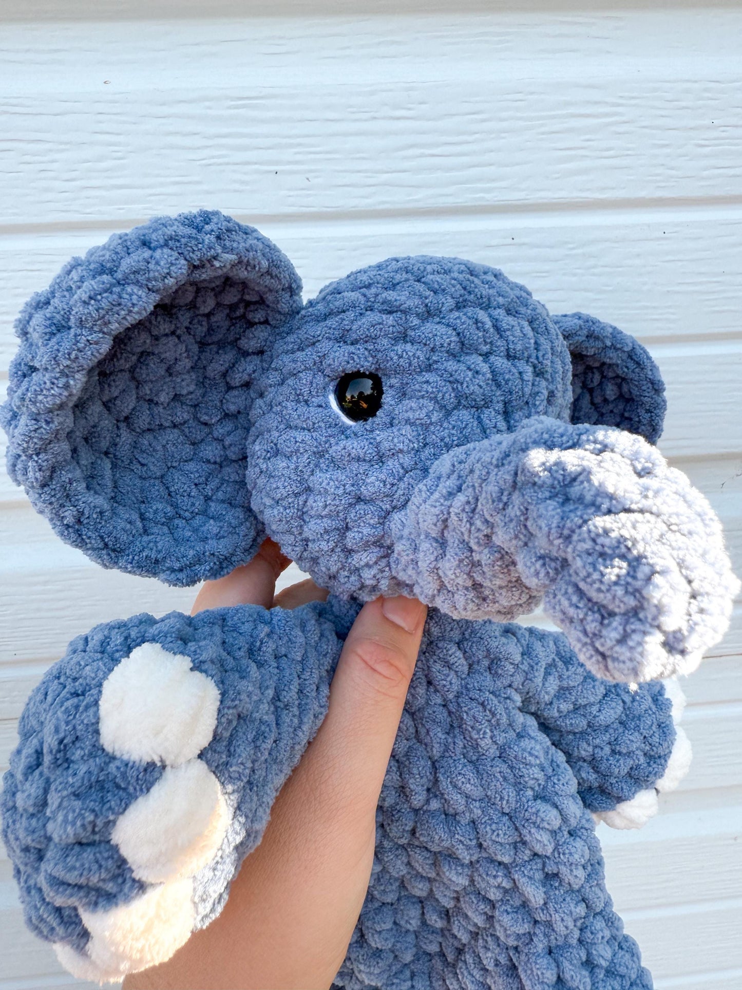 Elephant Lovey – Handmade Crochet Baby Snuggler Security Blanket Gift