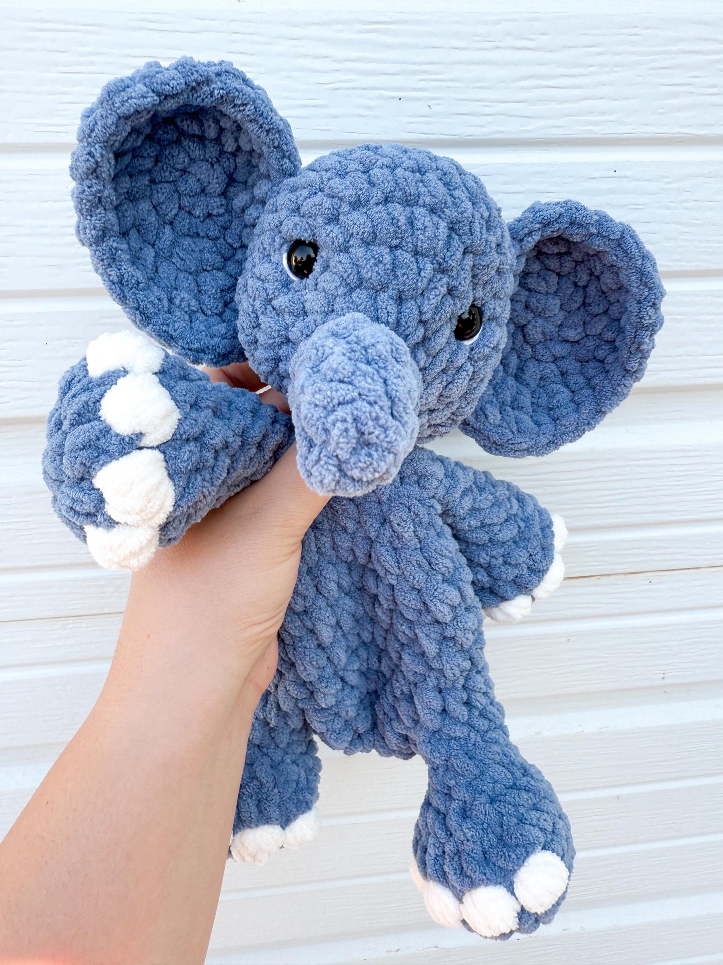 Elephant Lovey – Handmade Crochet Baby Snuggler Security Blanket Gift
