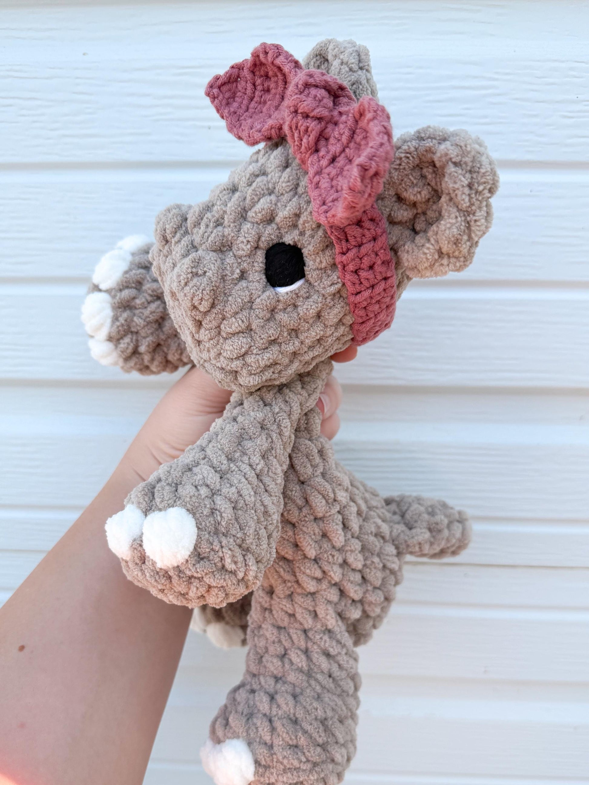 Hippo Lovey – Soft Crochet Baby Snuggler Security Blanket Gift