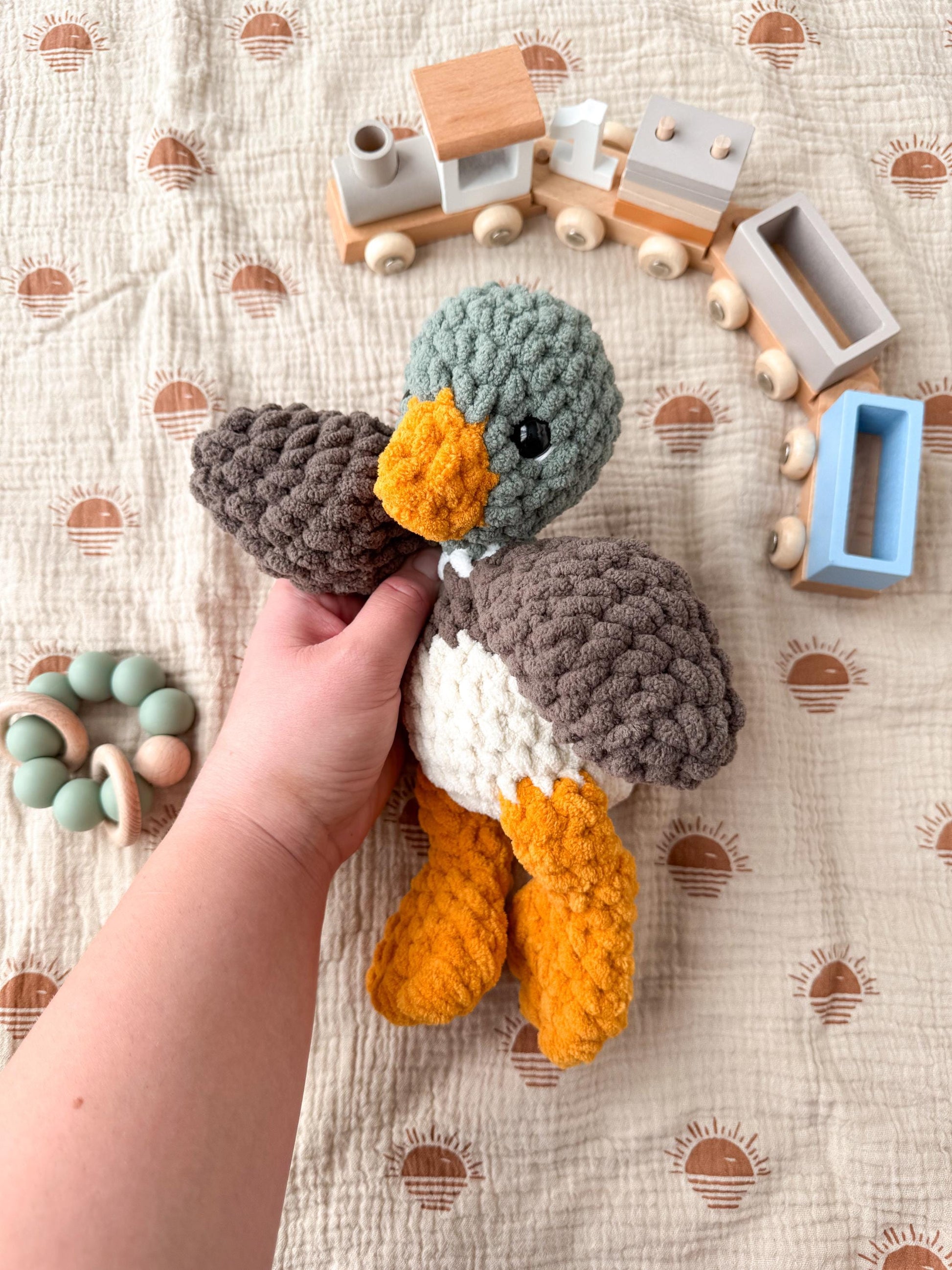 Mallard Duck Stuffed Animal – Handmade Crochet Baby Gift