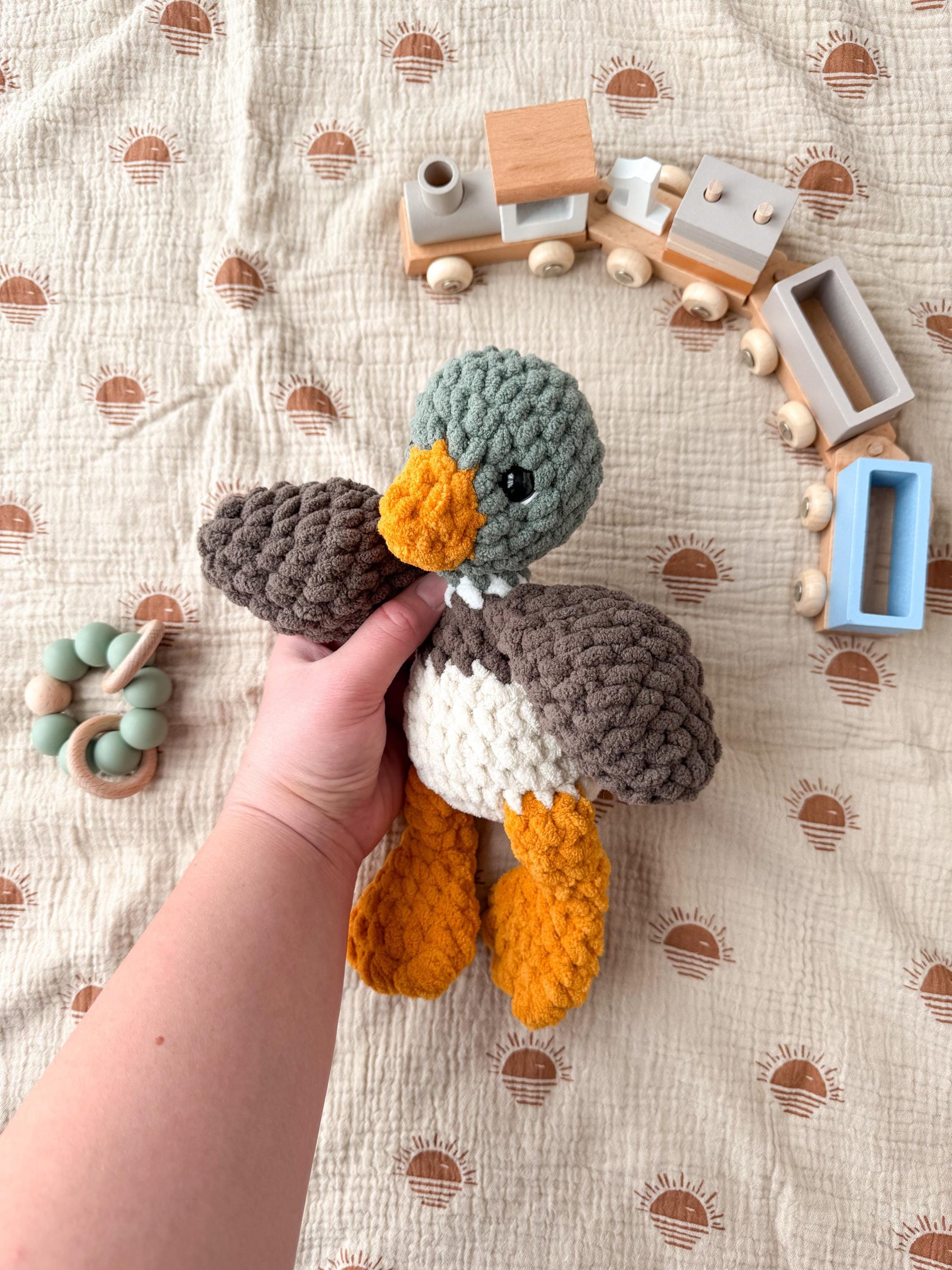 Mallard Duck Stuffed Animal – Handmade Crochet Baby Gift