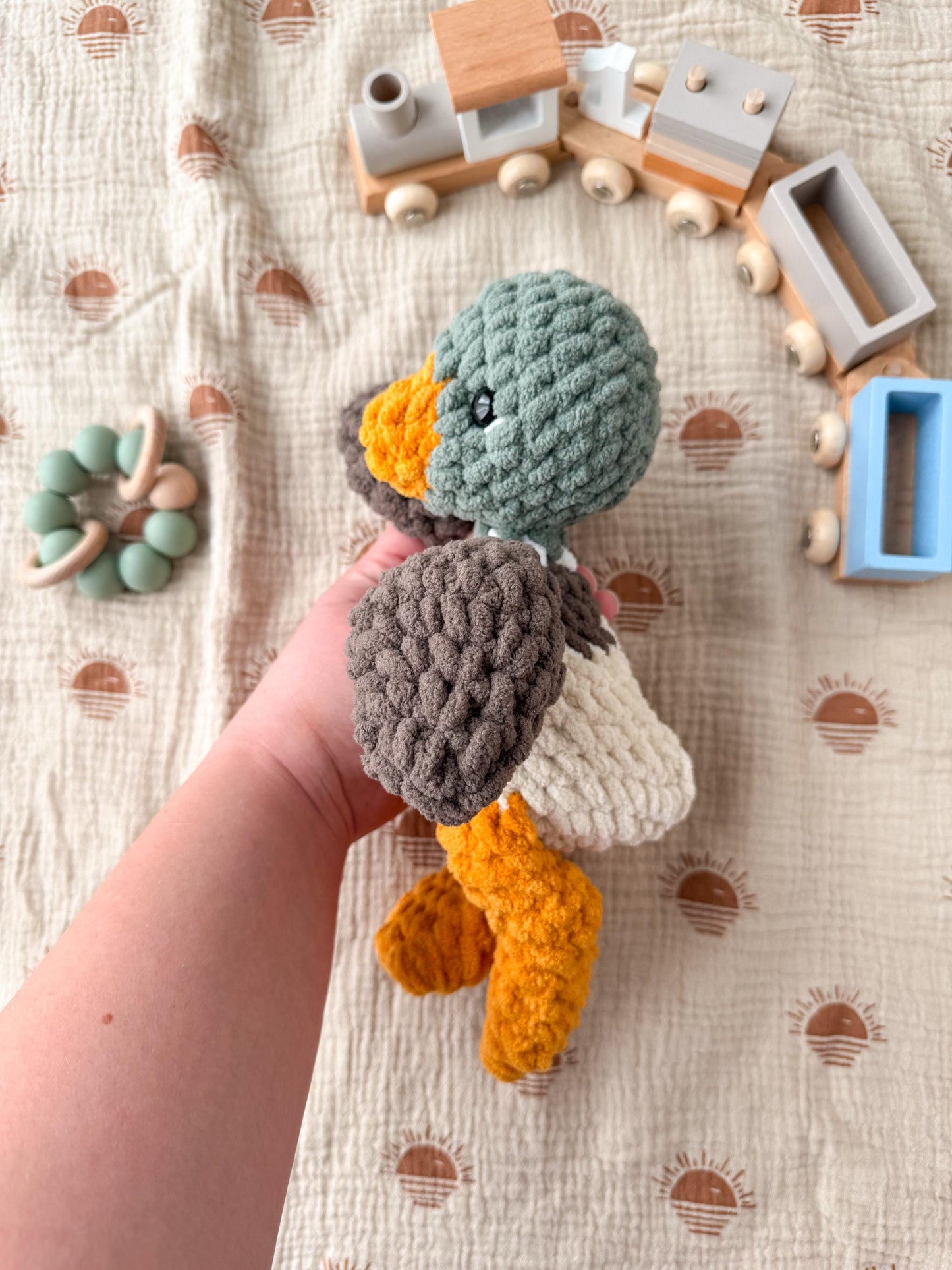 Mallard Duck Stuffed Animal – Handmade Crochet Baby Gift